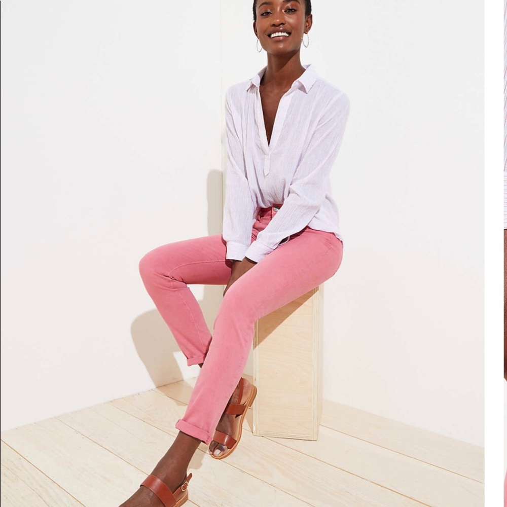 Loft Skinny Crop Jean in Mauve